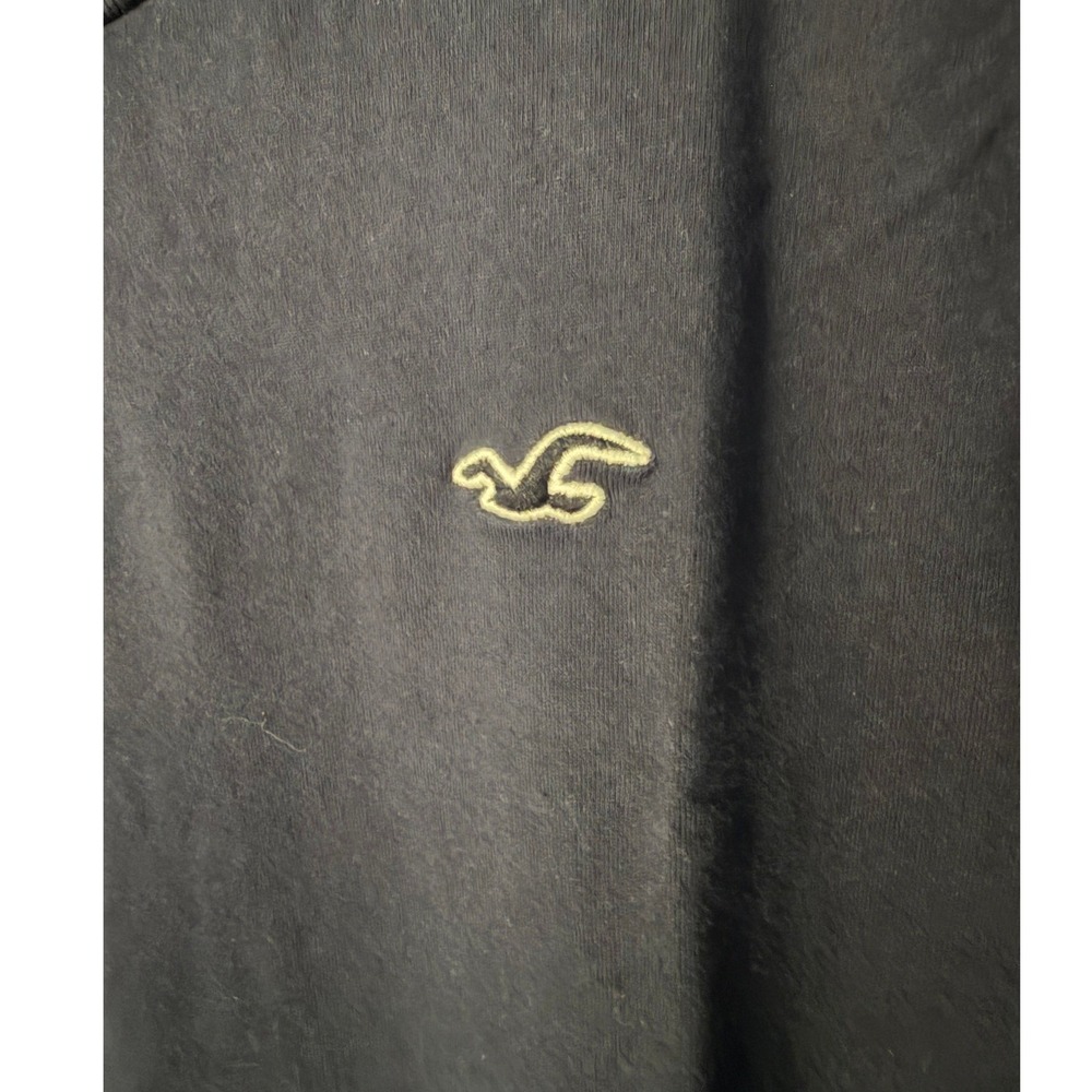 Hollister Men's L Curved Hem Tee Navy Blue Short Sleeve Logo Cotton 0730 - Picture 4 of 4